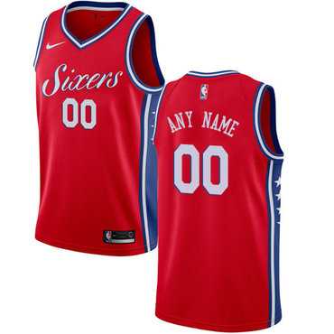 Womens Customized Philadelphia 76ers Swingman Red Nike Statement EditionJersey